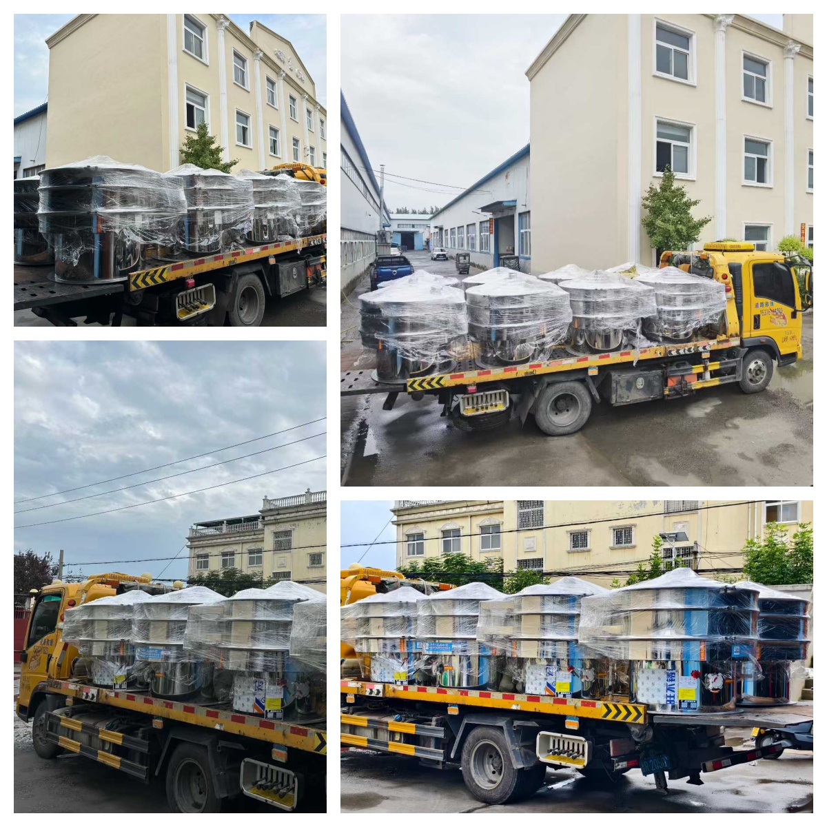 8臺1.2米全不銹鋼旋振篩專車發(fā)貨